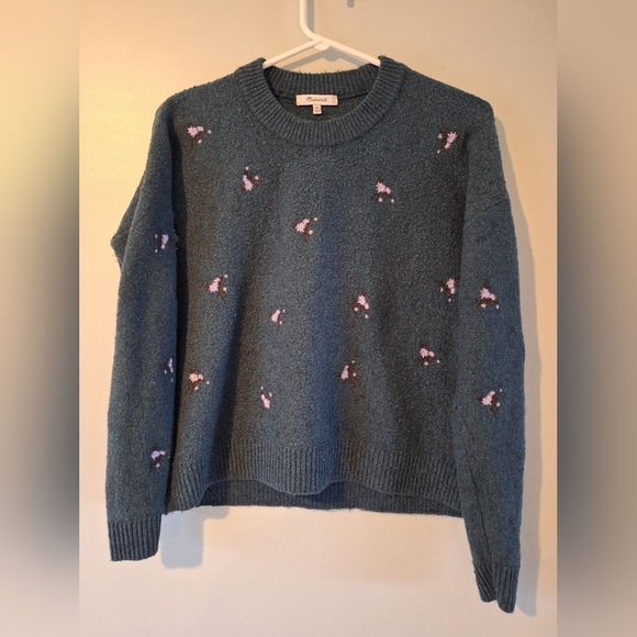 Madewell Embroidered Cross- Stitch Floral Pullover Sweater XS - Picture 9 of 9